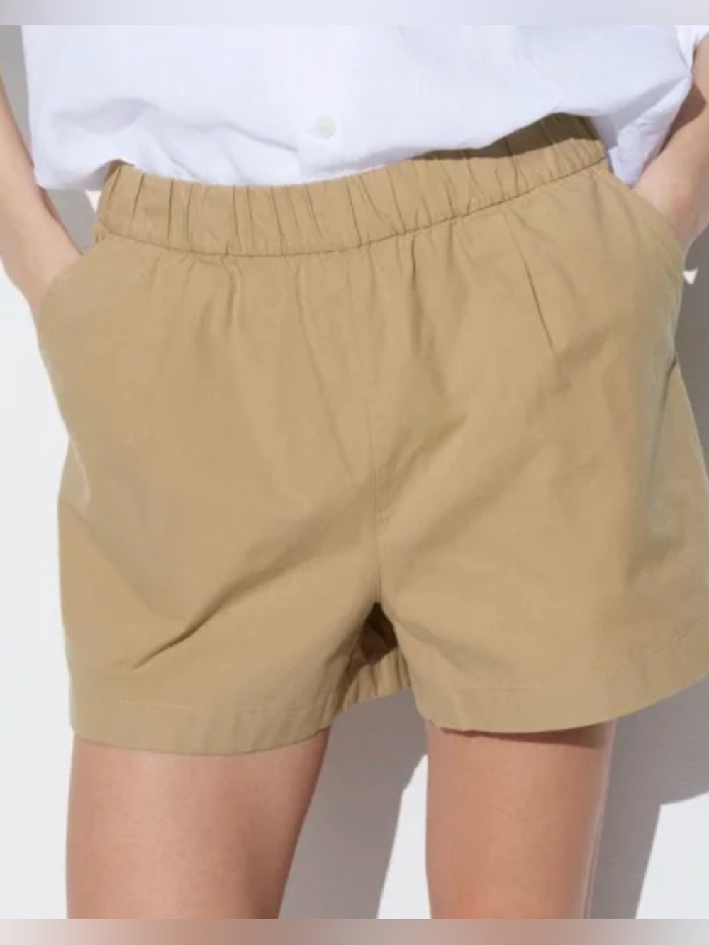 Uniqlo Khaki Color Drawstring Easy Shorts - JPN Size Large